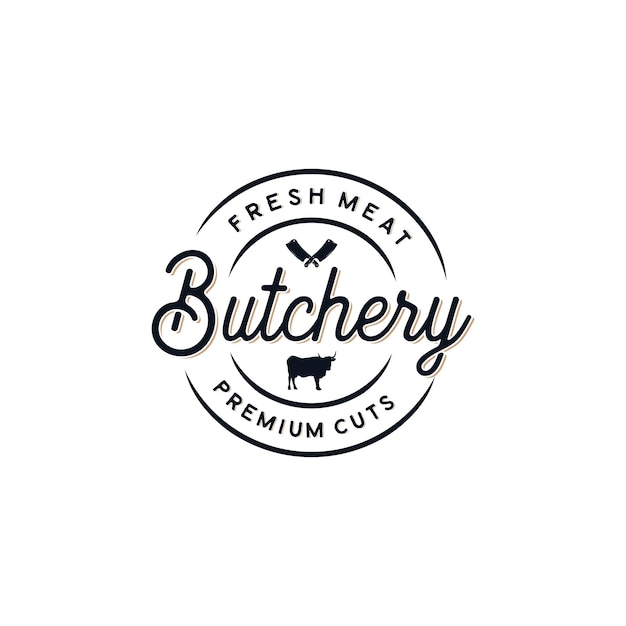 Butcher shop logo vector illustration