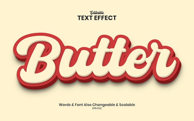 Butter 3d text effect