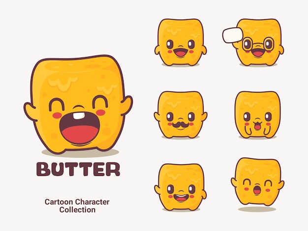 Butter cartoon character vector illustration