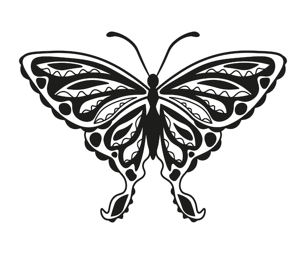 Butterflie Illustration in Art Ink Style