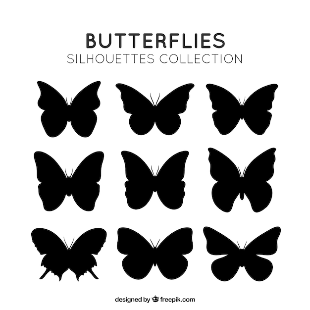 Butterflies silhouettes pack