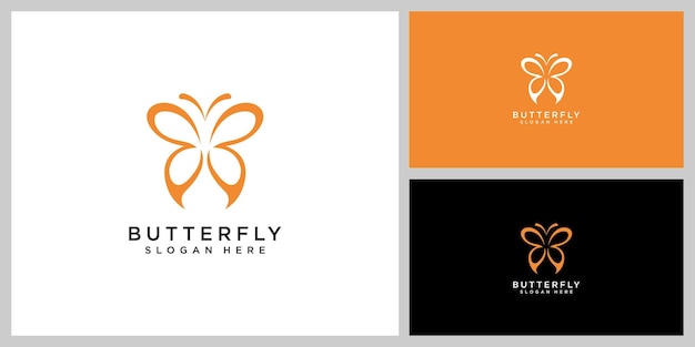 Butterfly animal logo design vector