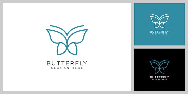 Butterfly animal logo design vector