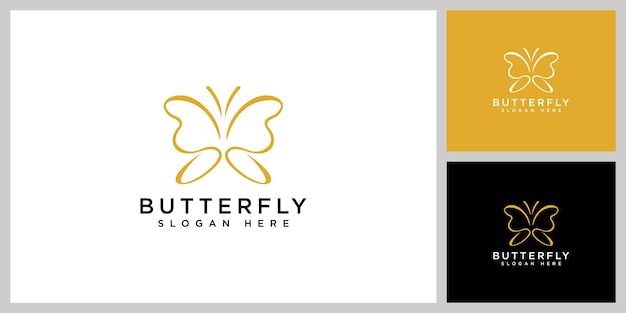 Butterfly animal logo design vector