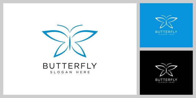 Butterfly animal logo design vector