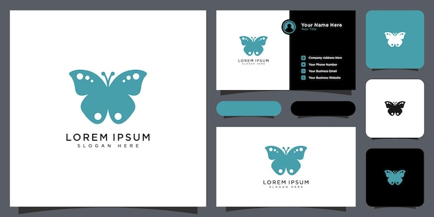 Butterfly animal logo design vector