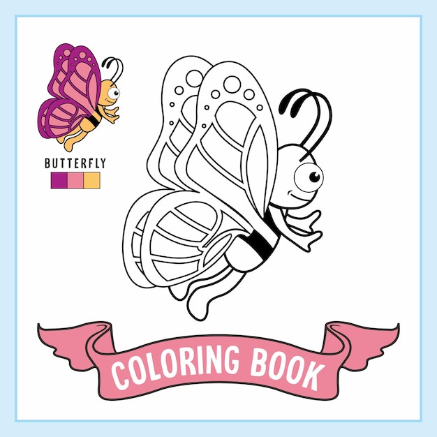 butterfly animals coloring page book