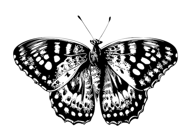 Butterfly beautiful hand drawn sketch vector illustration insects