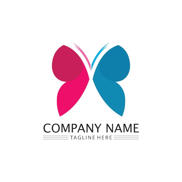 Butterfly and beauty  logo design animal insect conceptual simple Vector and  illustrationxA