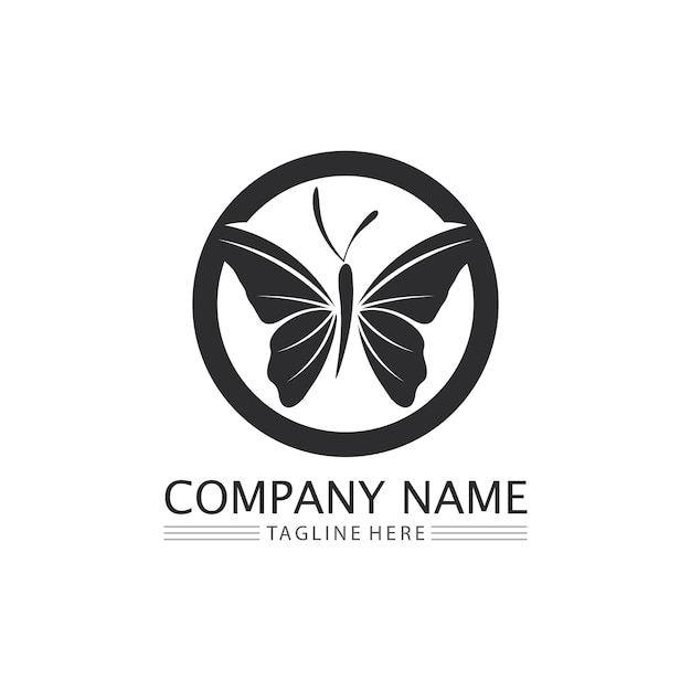 Butterfly and beauty  logo design animal insect conceptual simple Vector and  illustrationxA