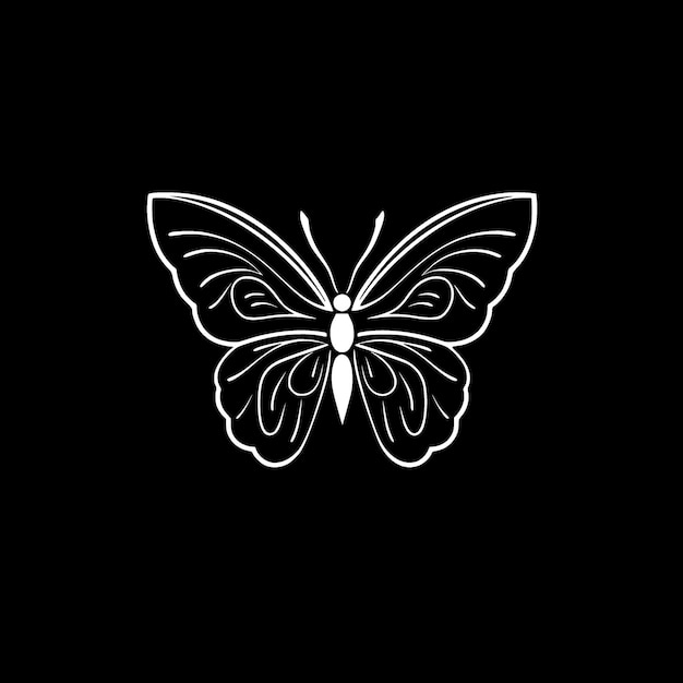 Butterfly Black and White Vector illustration