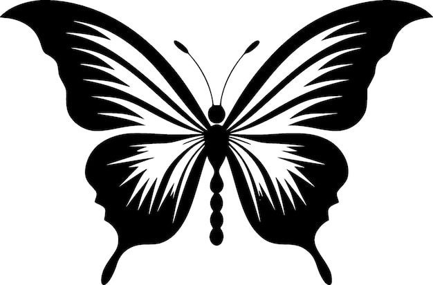 Butterfly Black and White Vector illustration