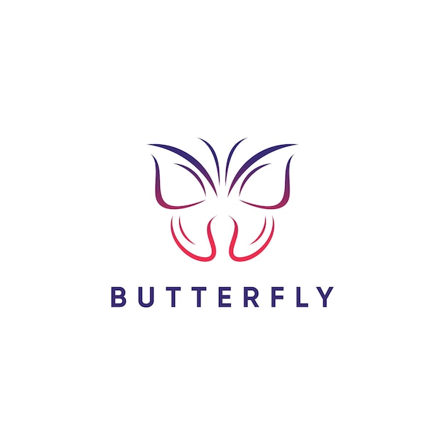 Butterfly color gradient logo design