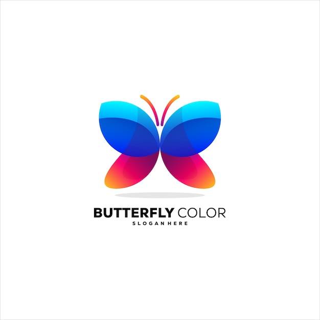 Butterfly color logo design colorful