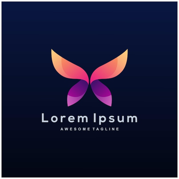 Butterfly colorful gradient logo template