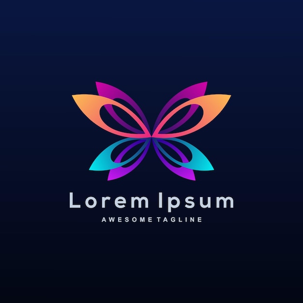 Butterfly colorful gradient logo template