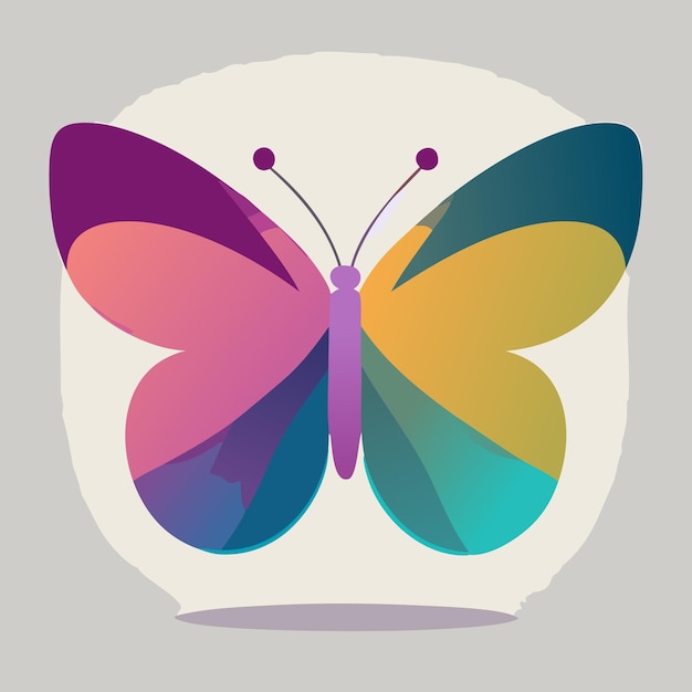 Butterfly colorful icon on gray background vector illustration