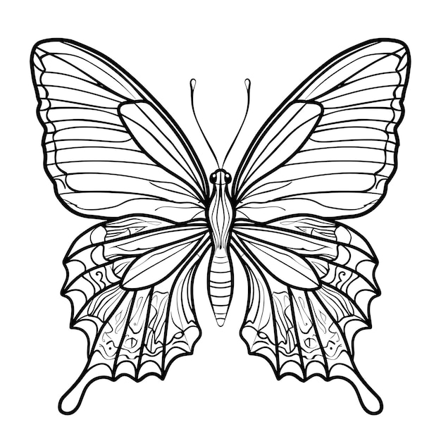 Butterfly Coloring Page For Kids Coloring Pages Vector