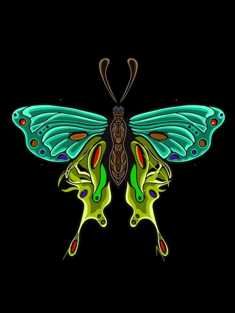 Butterfly design with various attractive colors vector