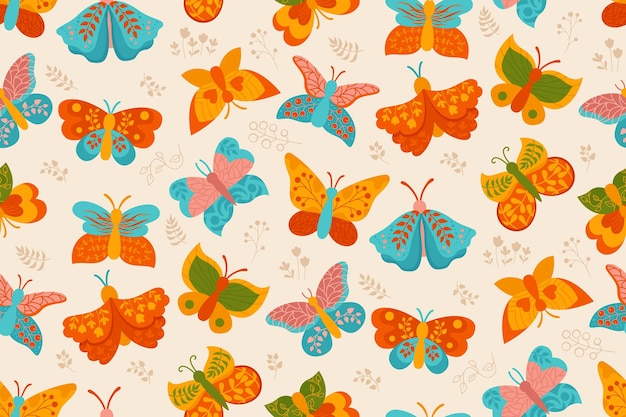 Butterfly exotic ornate seamless pattern moths wrapper tropical insect textile endless print vector