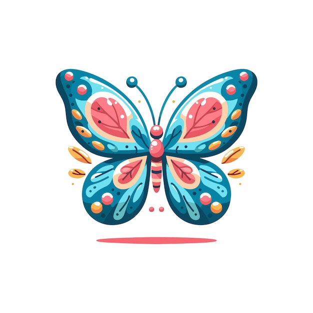 Butterfly flat icon Vector illustration of butterfly in flat style isolated on a white background