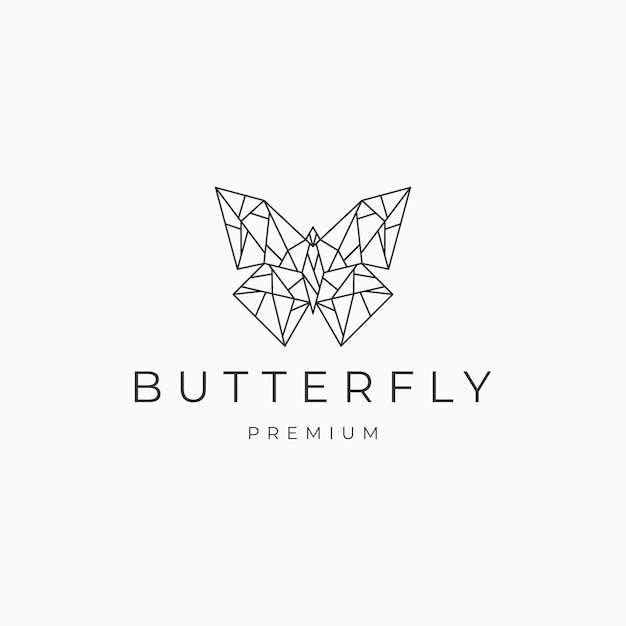 Butterfly geometric logo vector icon design template