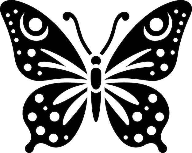 Butterfly icon vector black color silhouette