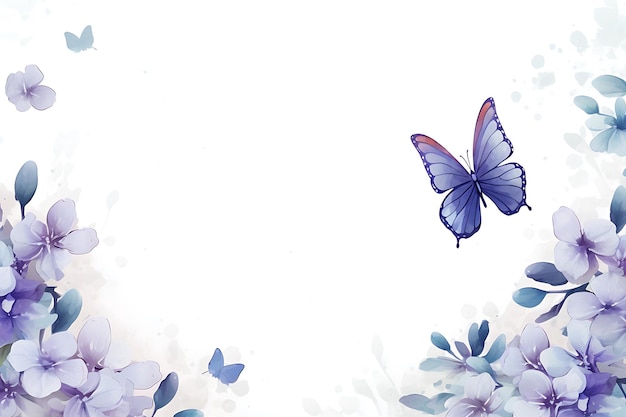 Butterfly Leaf Flowers Watercolor