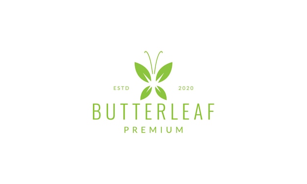 Butterfly leaf green modern logo vector illustration design