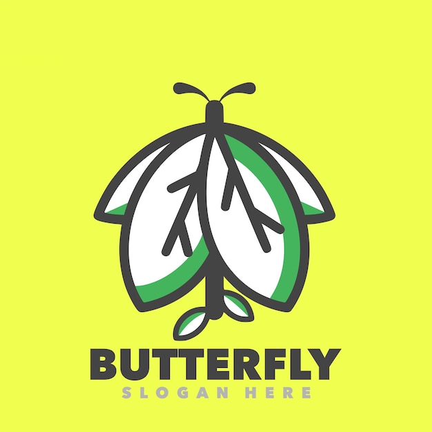 Butterfly leaf simple design logo