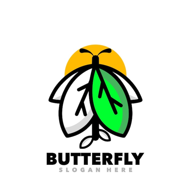 butterfly leaf simple design logo