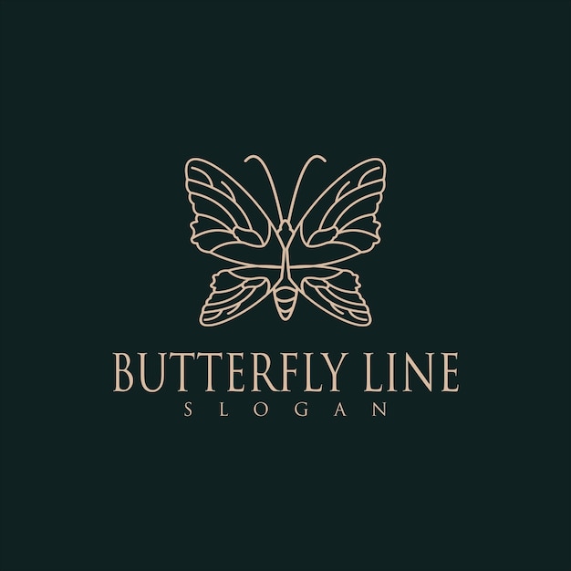 Butterfly line art logo design