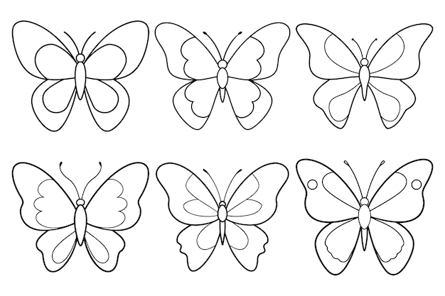 Vector butterfly line art minimalist vector illustration