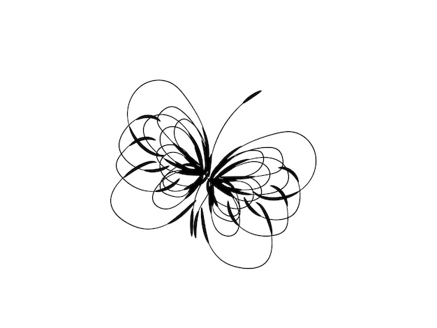 Butterfly line art vector illustration