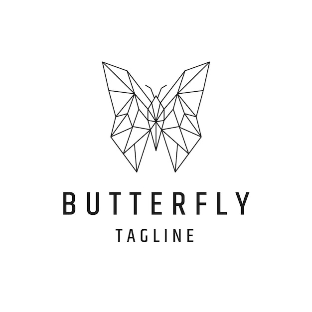 Butterfly line logo icon design template