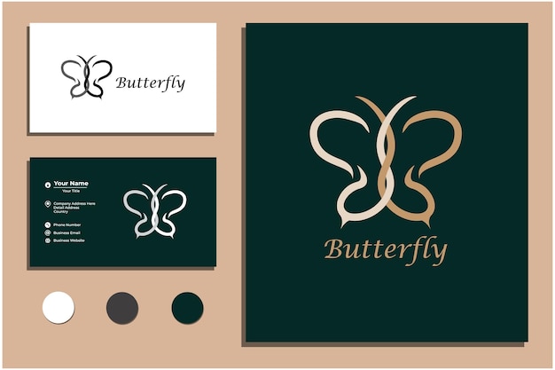 butterfly line vector logo design