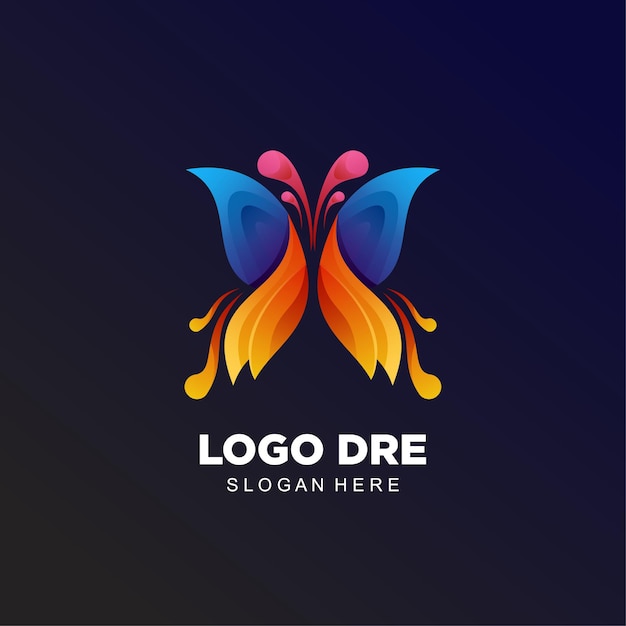 Butterfly logo business colorful gradient design