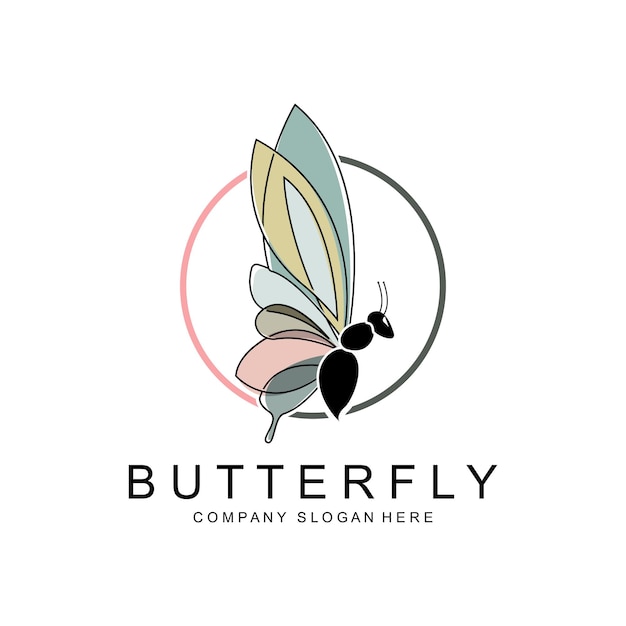 Butterfly Logo Design Beautiful Flying Animal Company Brand Icon Illustration Screen Printing Salon