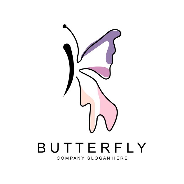 Butterfly Logo Design Beautiful Flying Animal Company Brand Icon Illustration Screen Printing Salon