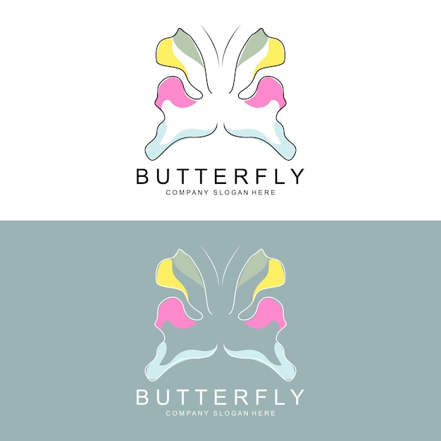 Butterfly Logo Design Beautiful Flying Animal Company Brand Icon Illustration Screen Printing Salon