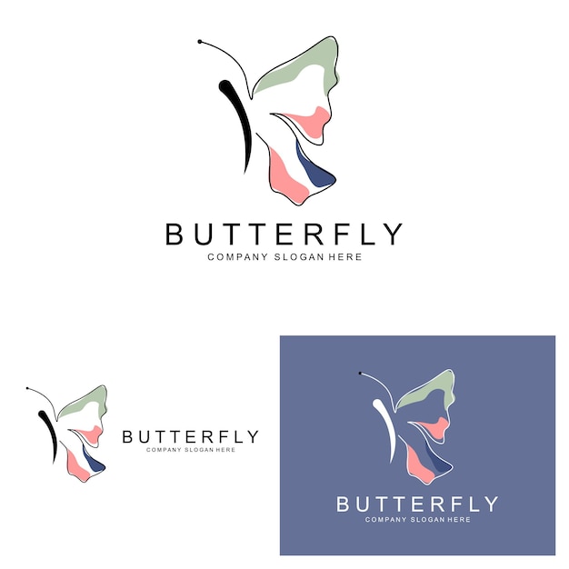 Butterfly Logo Design Beautiful Flying Animal Company Brand Icon Illustration Screen Printing Salon