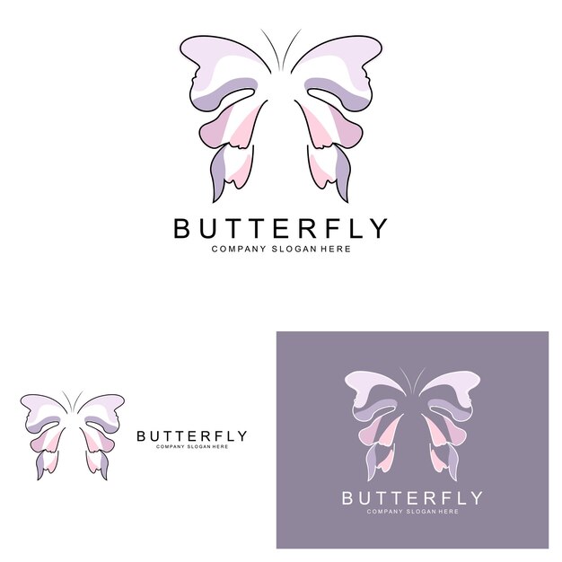 Butterfly Logo Design Beautiful Flying Animal Company Brand Icon Illustration Screen Printing Salon