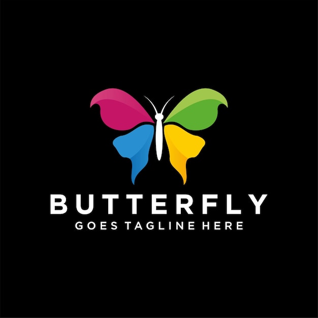 Butterfly Logo Design Colorfull