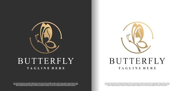 Butterfly logo design vector with creative and unique style concept premium vector