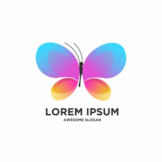 Butterfly logo gradient colorful design