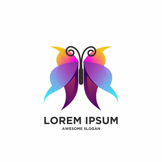 Butterfly logo gradient colorful design