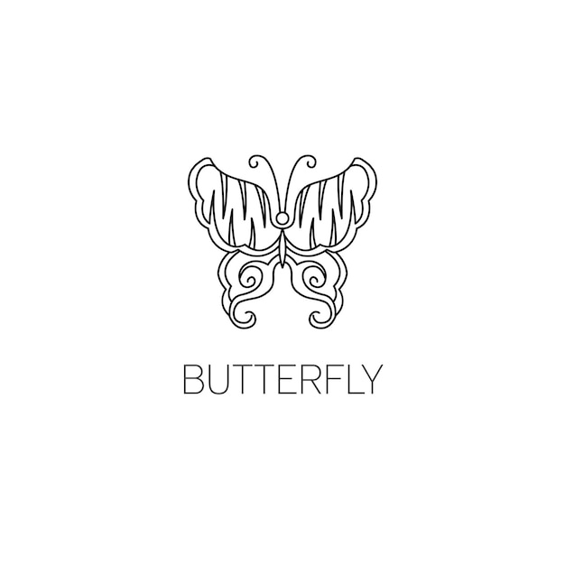 Butterfly logo graphic design concept. Editable butterfly element, can be used as logotype, icon, template in web and print