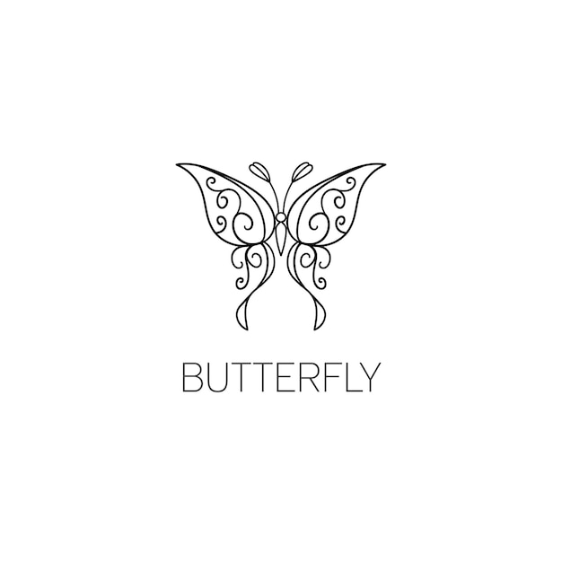 Butterfly logo graphic design concept. Editable butterfly element, can be used as logotype, icon, template in web and print