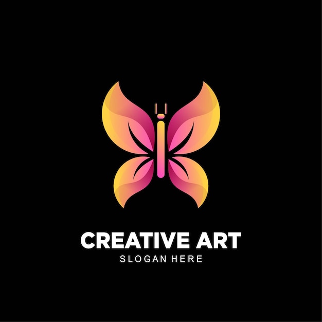 Butterfly logo icon colorful gradient design