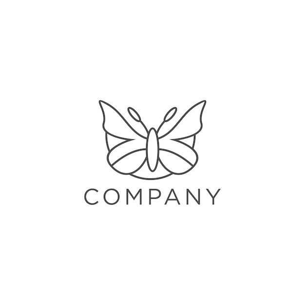 Butterfly logo line logotype design Universal premium butterfly symbol logotype